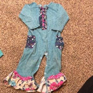 RicRac Ruffles Long Sleeves Romper